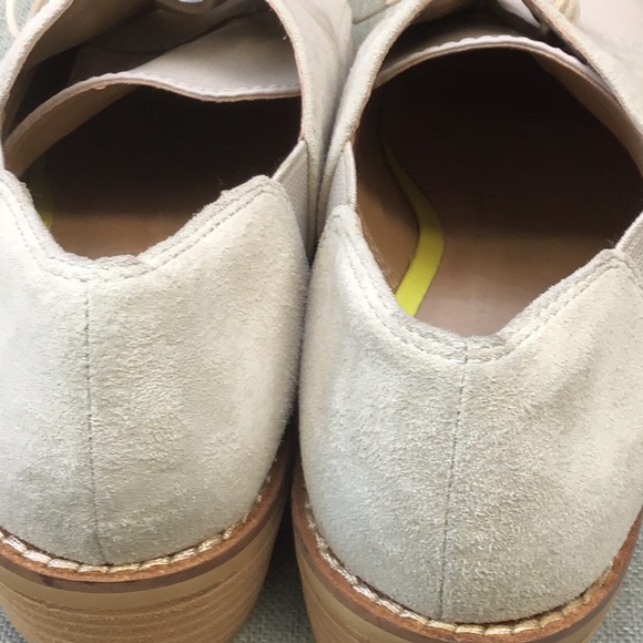 EUC SHELLYS LONDON Mix Leather Lace Up Oxford Shoes Low Heels Soft Beige Color - Picture 6 of 11